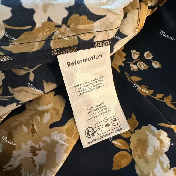 Reformation Frankie Silk Dress in Divinity - Picture 8 of 9